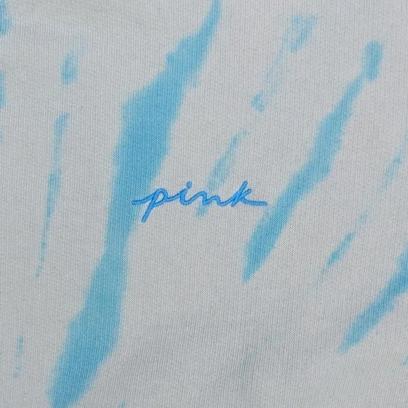 PINK Victoria's Secret Blue Tie-Dye Long‎ Sleeve Sweatshirt Cozy Women's XS - Picture 2 of 6